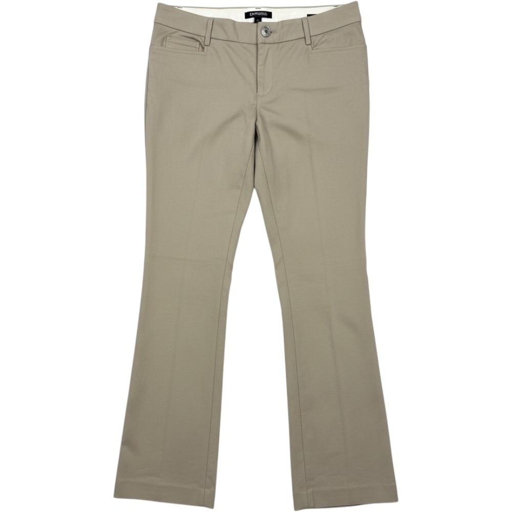 Express Editor Khaki Tan Bootcut Dress Pants Womens Size 6R Stretch Professional